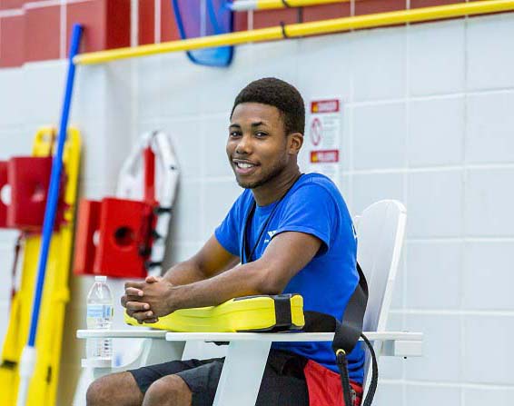 “As a child, I used to swim here on the weekends, along with being on the YMCA basketball team. This was the first basketball team I was on in the third grade and I went on to play for many more. Now, I am an advanced lifeguard, so my job requires me to lead and set a good example for my co-workers.