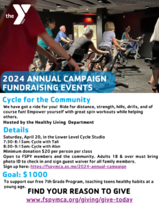 Cycle for the Community @ Fanwood-Scotch Plains Y: Lower Level Cycle Studio